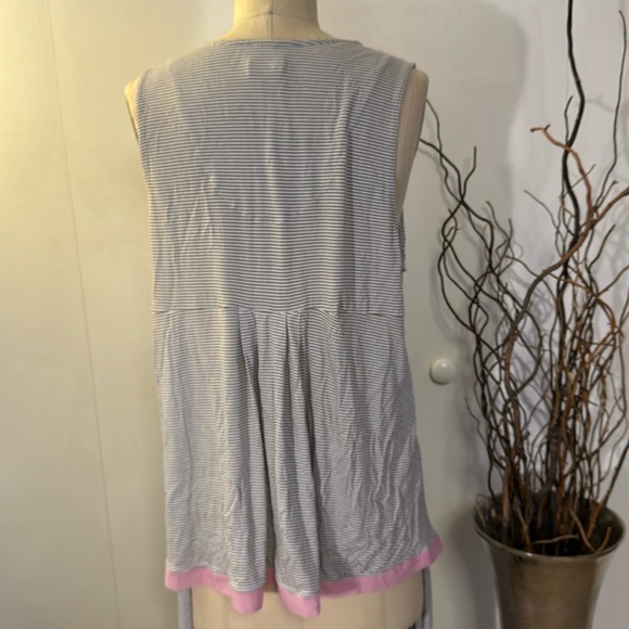 DKNY gray and white striped sleeveless pajama set - Picture 5 of 8